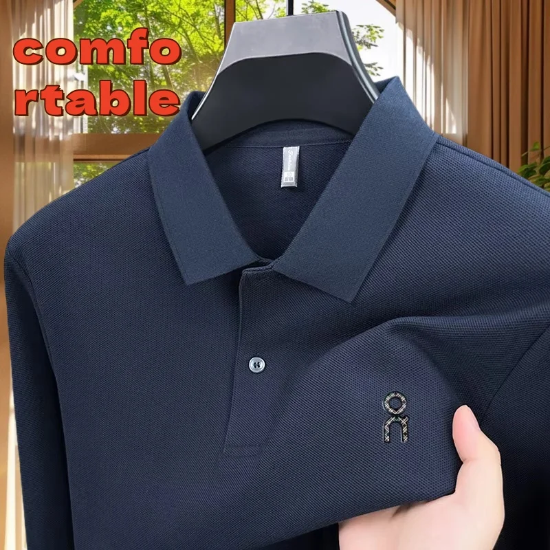 

Luxury brand spring and autumn new item 100% cotton high-quality polo shirt men original brand badge comfortable long sleeve top