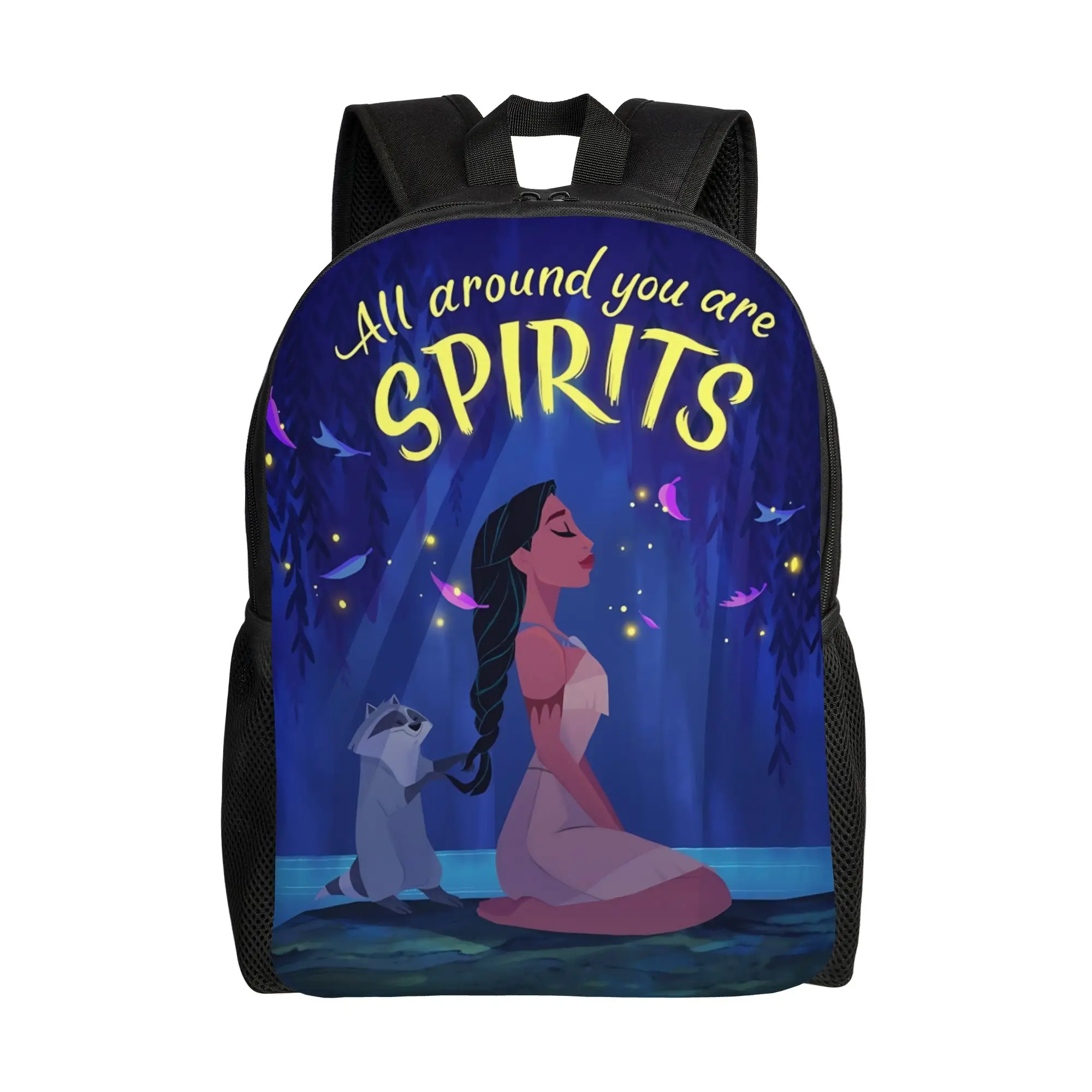 

Рюкзак для школы с героями мультфильмов Диснея, модный рюкзак с принцессой Покахонтас, для офиса и работы, на молнии, 1 шт.