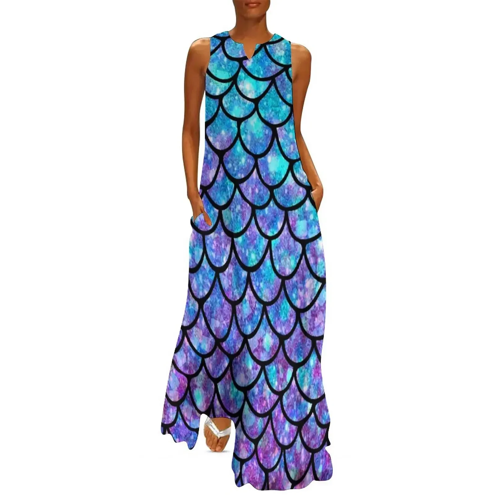 

Purples & Blues Mermaid scales Long Dress ladies dresses for special occasions Dress