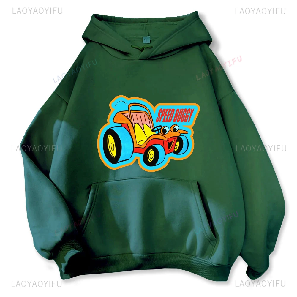 Speed Buggy Print Autumn/winter Hoodie for Both Men and Women Long Sleeve Round Neck Hooded Jumper for Both Men and Women