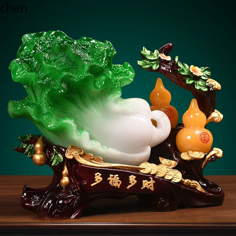 HXL Cabbage Ornament for Home Living Room, Entryway, Wine Cabinet, Office Desktop Decoration