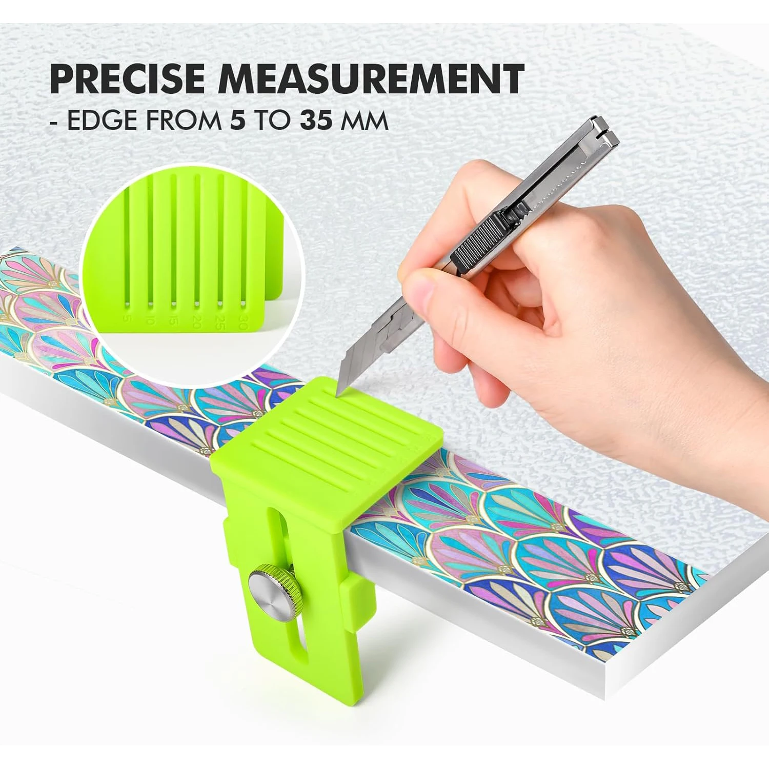 EHDIS 2pcs Adjustable Edge Cutting Aid Tool For Carbon Fiber Vinyl Film Wrapping Precision Distance Craft Sign Maker Accessories