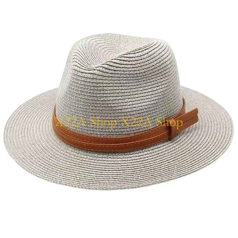 Unique Classical Straw Boater Hat Comfortable for Men & Women Breathable Handwoven Summer Sun Hat for Outdoor Beach Vacation