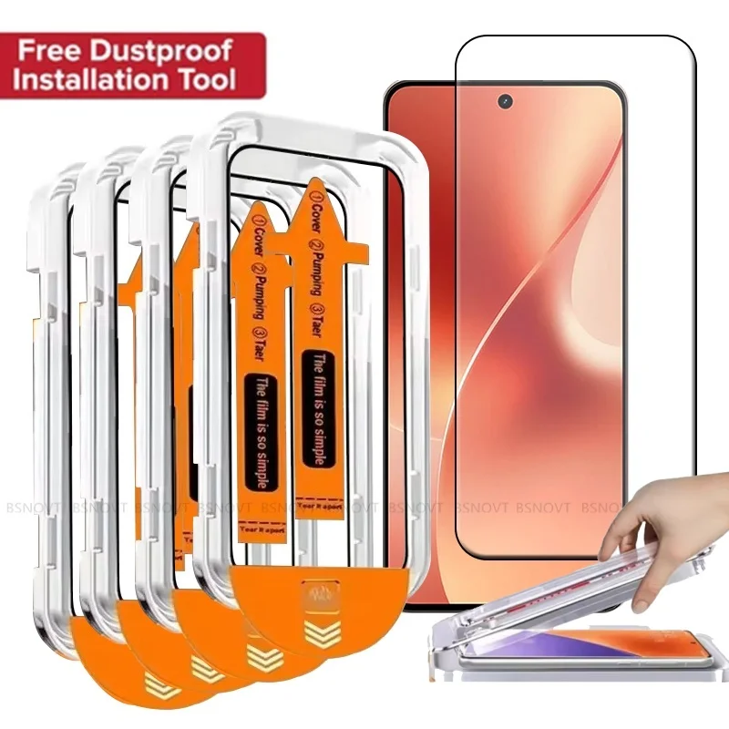 4/3/2/1PCS For Realme 15 Glass Realme 15 Tempered Glass 9H Protective Dust Free Full Cover Glue Screen Protector OPPO Realme 15