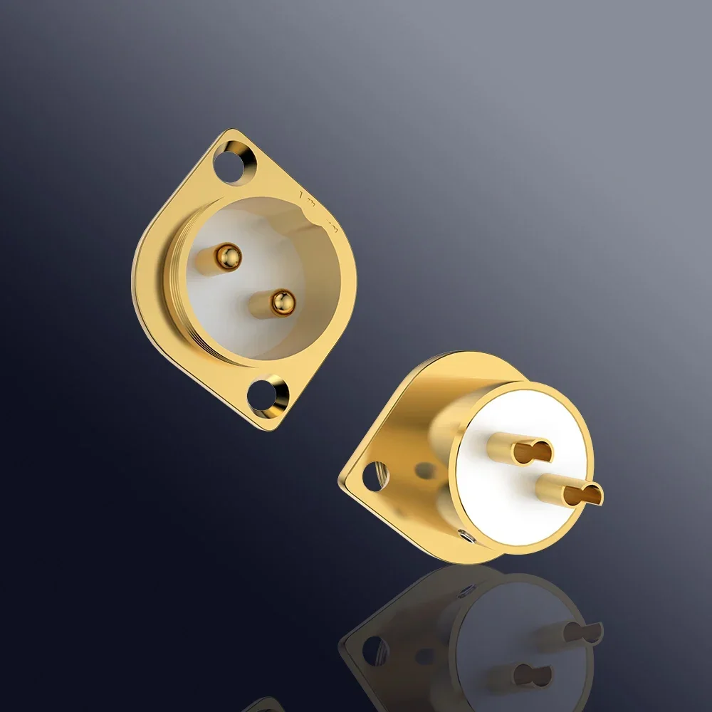 Viborg GM16G Gold Plated Pure Copper 2pin Micro Male Connector Aviation GM16 Male Socket Chassis for Electronics