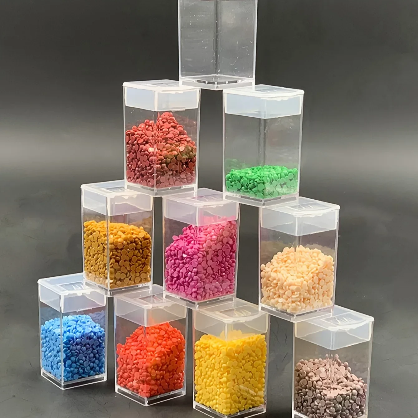 10Pcs/Pack Simple Style Small Square Bottles With Loose Beads Sub-Packaged DIY Storage Boxes Jewelry Accessories