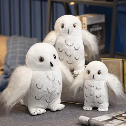 20-30cm Simulation Owl Snow White Hair Big Eyes Stuffed Nocturnal Animal Kawaii Home Decor Birthday Gift 20/25/30cm Sim