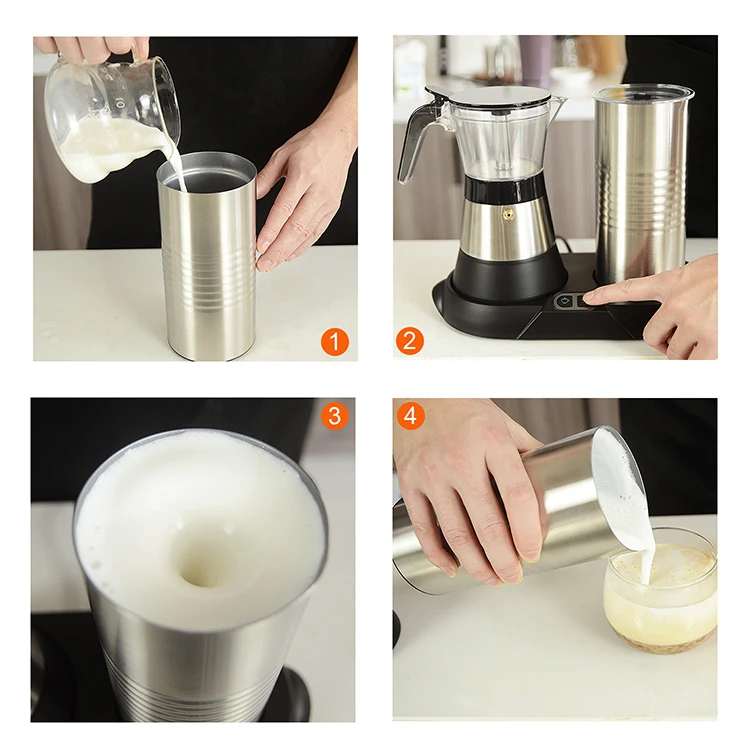 Espresso Cappuccino Maker Electric Milk Frother Moka Pot Machine Set