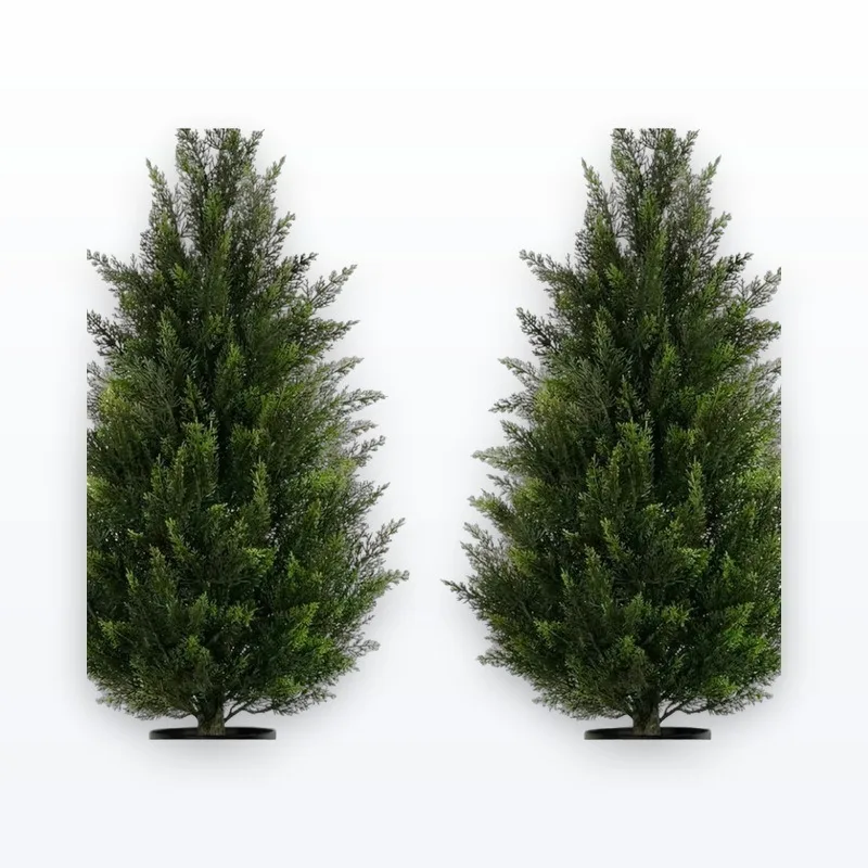 Christmas Decorations 7.5 ft Pre-Lit Twinkle Christmas Cypress Tree Artificial Plant Faux Flower for Home Living Room Bedroom