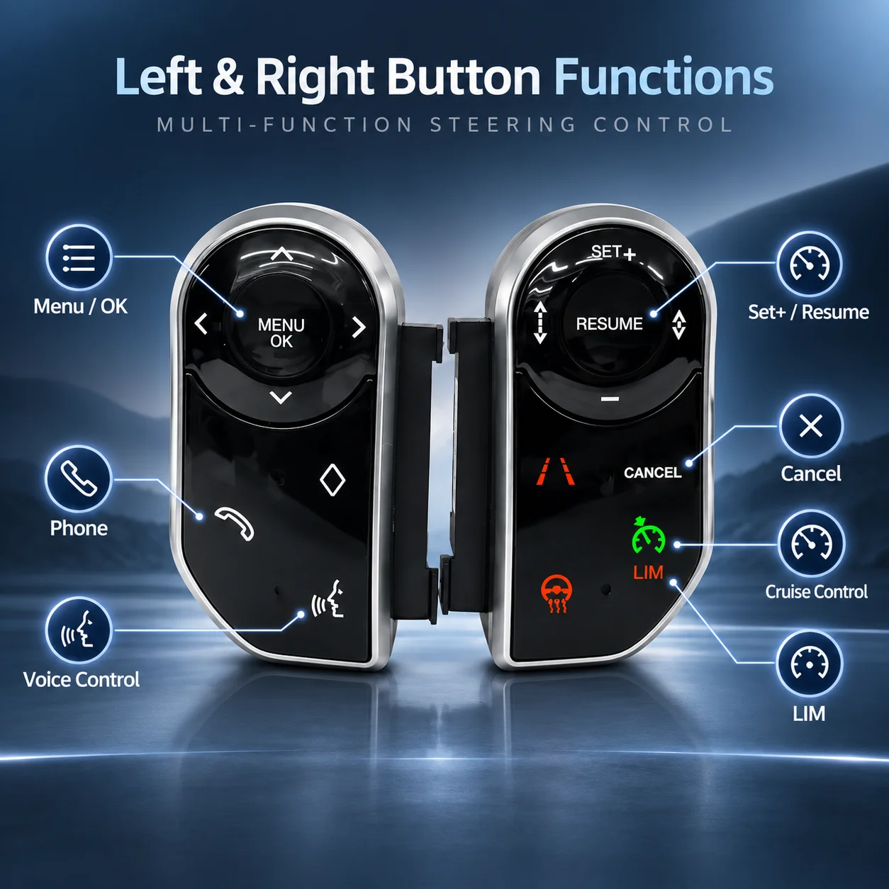 Steering Wheel Buttons For Range Rover Vogue L405 Sport L494 Discovery 5 Touch Control Multi Function Switch OEM Style Upgrade