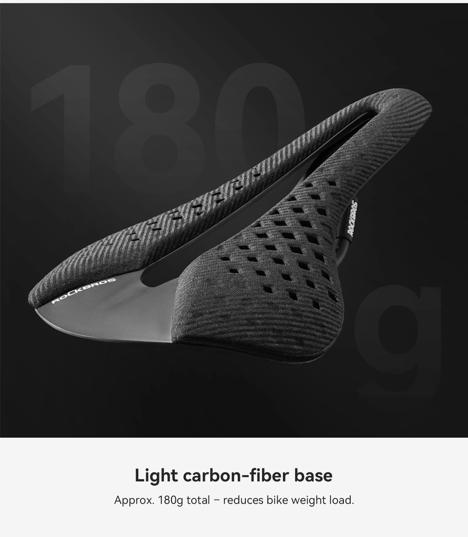 ROCKBROS Carbonfaser-Fahrradsattel Leichter Hohler Atmungsaktiver Fahrradsitz Regenfester MTB Rennrad Faltrad Fahrradsattel – Detail 11
