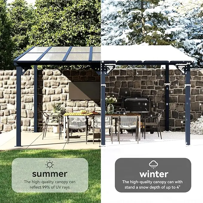 Custom-made all-season steel gazebo outdoor aluminum frame modern style metal gazebo, waterproof gazebo