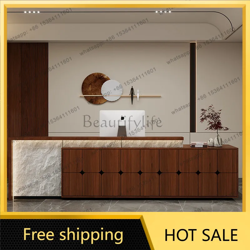 FG Spacious Task Reception Desk Commercial Conference Reception Counter Modern Computer Banco Reception Front Desk Furniture