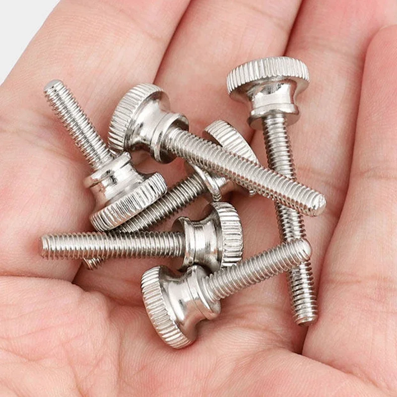 M2 M2.5 M3~M10 304 Stainless Steel Thumb Curtain Wall Glass Lock Screw Hand Knurl Step High Head Hand Tighten Adjust Screw GB834