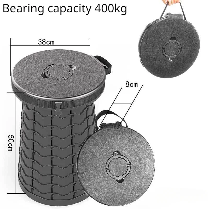 nordic 38cm Large diameter load-bearing folding stool Home storage Ottomans Outdoor camping folding toilet stool Fishing stools image 2