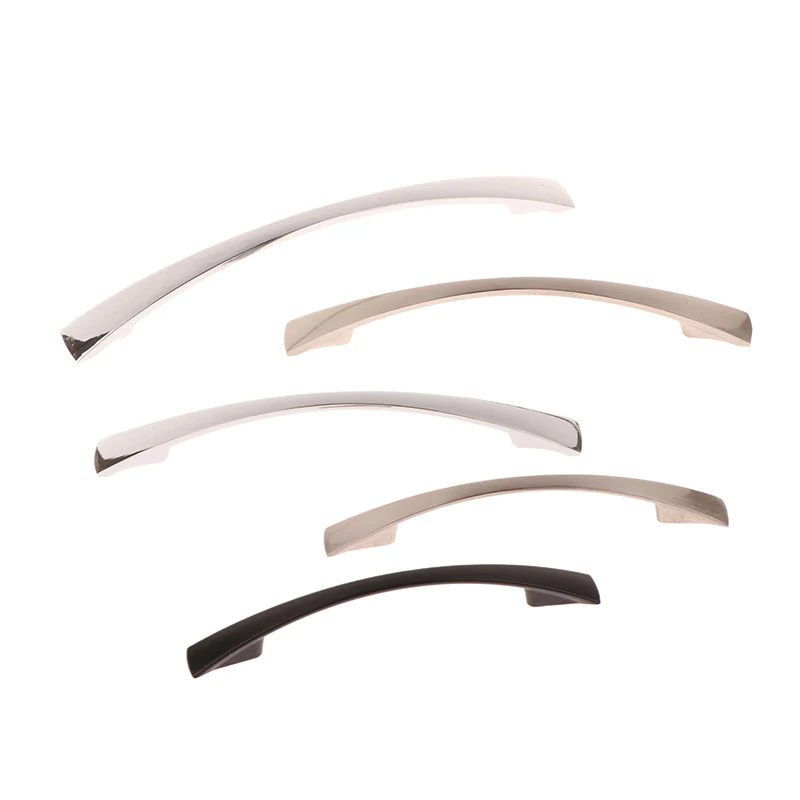

1 комплект, мебельная изогнутая ручка, 96/128/160 мм, кухонный шкаф, однотонные ручки для ящиков, дверные ручки для офисного шкафа, шкафа