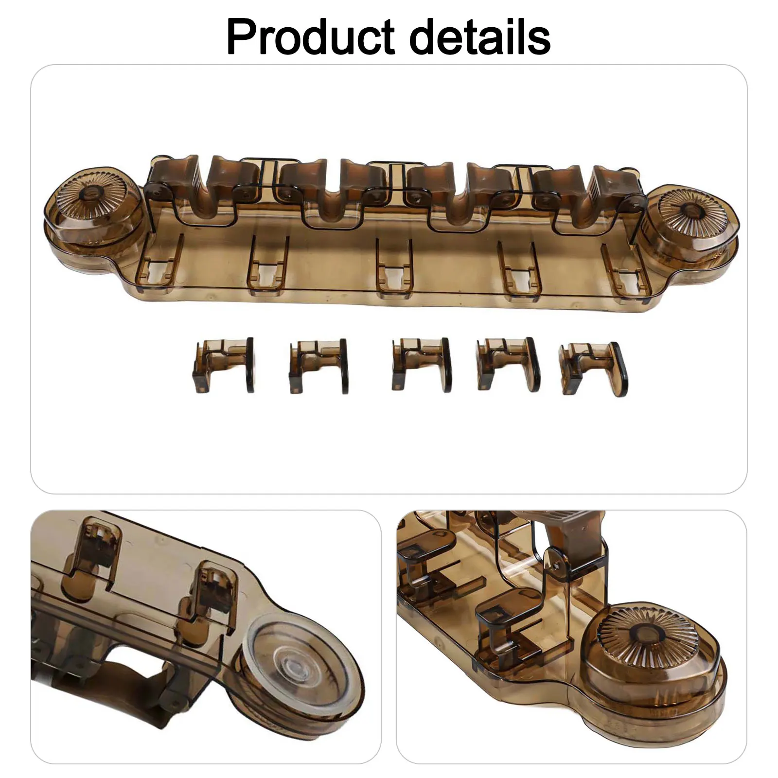 Brown Suction Cup Holder Effortless Access Moisture-Proof Material Multi-Purpose Application No-Punch Installation