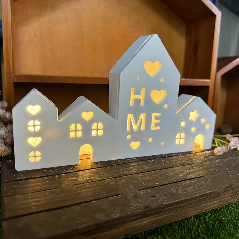 Lighting Splicing House Decoration Silicone Mold House Decoration Lamp Mold House Splicing Gypsum Drip Glue Mould Home Ornament