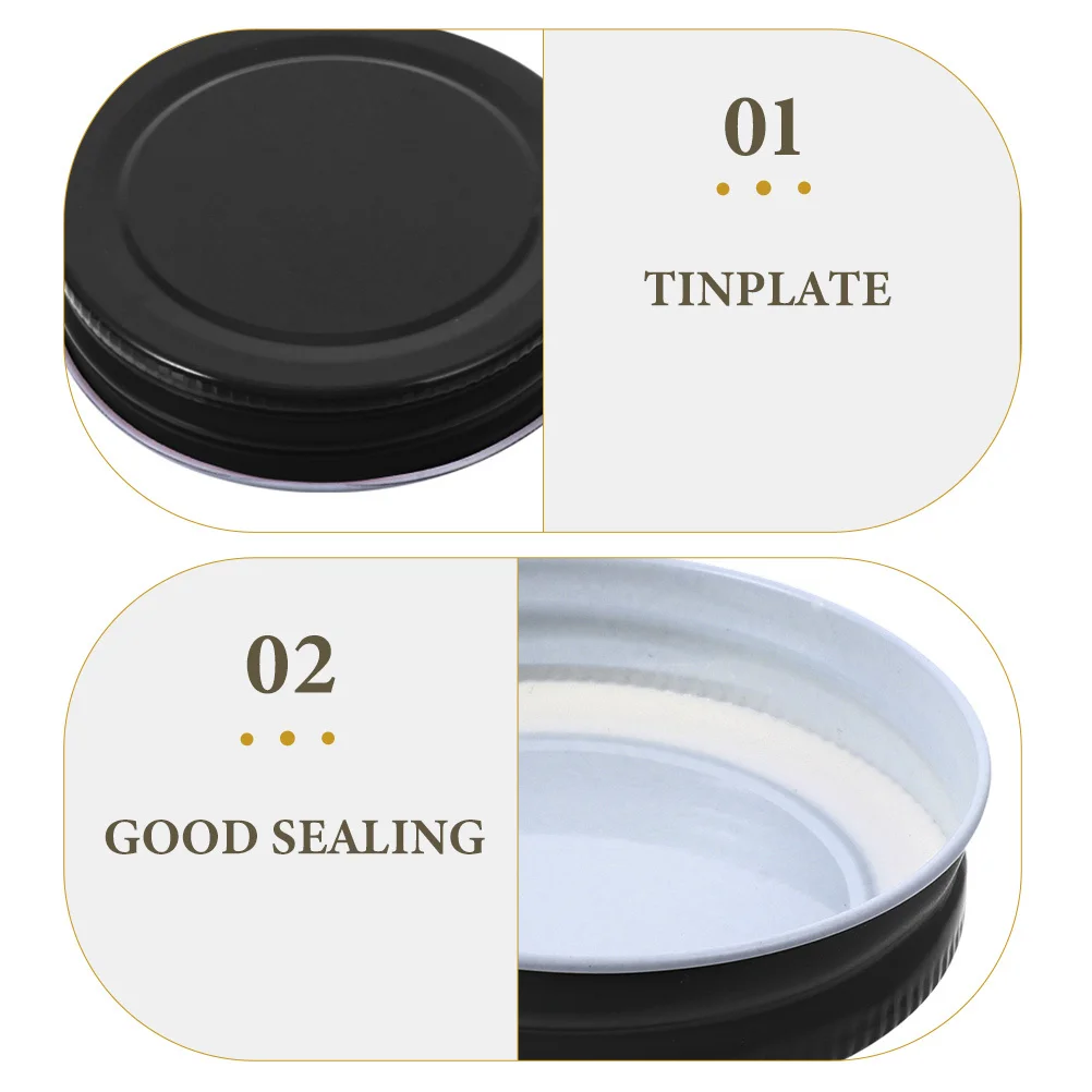 

6Pcs Mason Jar Lids Tinplate Airtight Canning Lids Leakproof Reusable Covers for Wide Mouth Jars Preserving Jam Spices Coffee