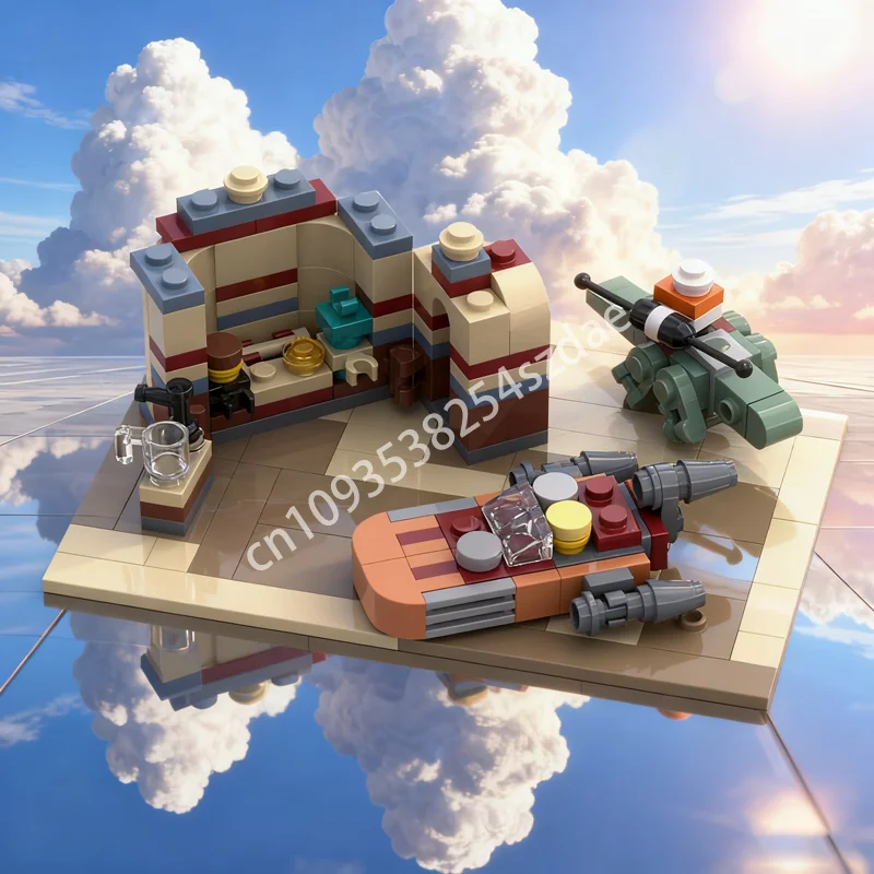

210pcs MOC Mos Eisley Cantina Miniature Star Model Building Blocks Architecture Christmas Gift Assemble Toys DIY Brick Kids