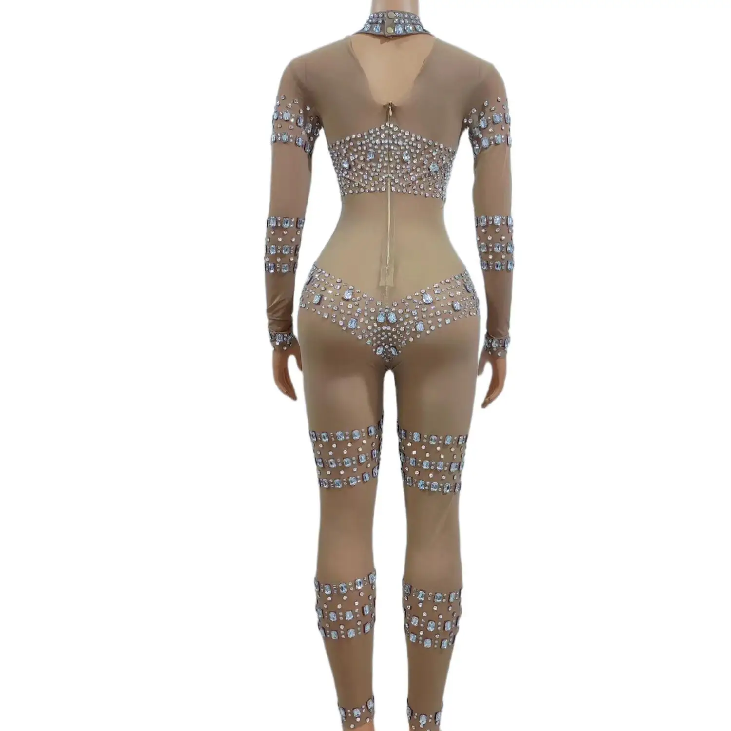 Glanzende Stenen Showgirl Performance Kostuums Mode Nachtclub Paaldansen Podium Kostuums Acrobatische Vrouwen Jumpsuit Tuantuan