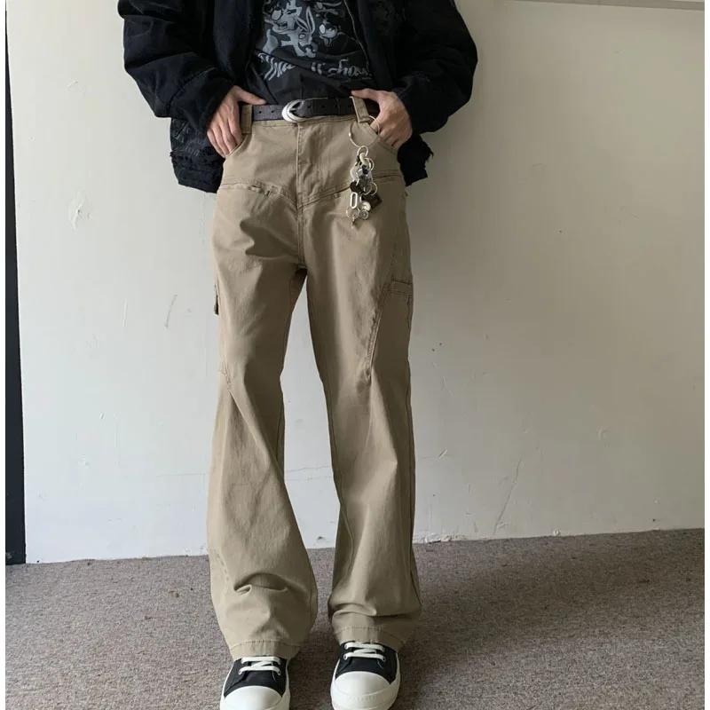 New Autumn and Winter Fashion Korean Version Patchwork Retro Workwear Wide Leg Loose and Versatile Handsome Youth Casual Pants