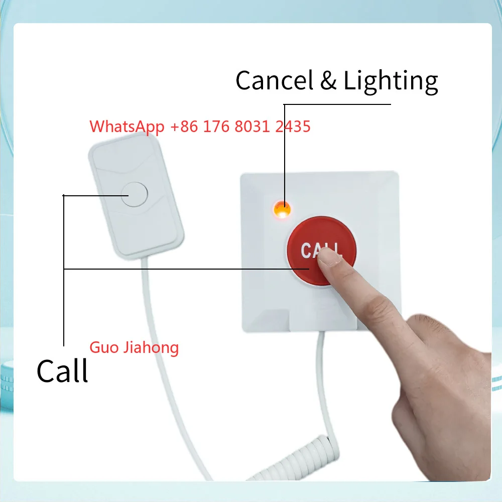 

Wireless LoRa Long Range Nurse Call Bell Alarm System with Voice Software Equipment for Clinic Hospital