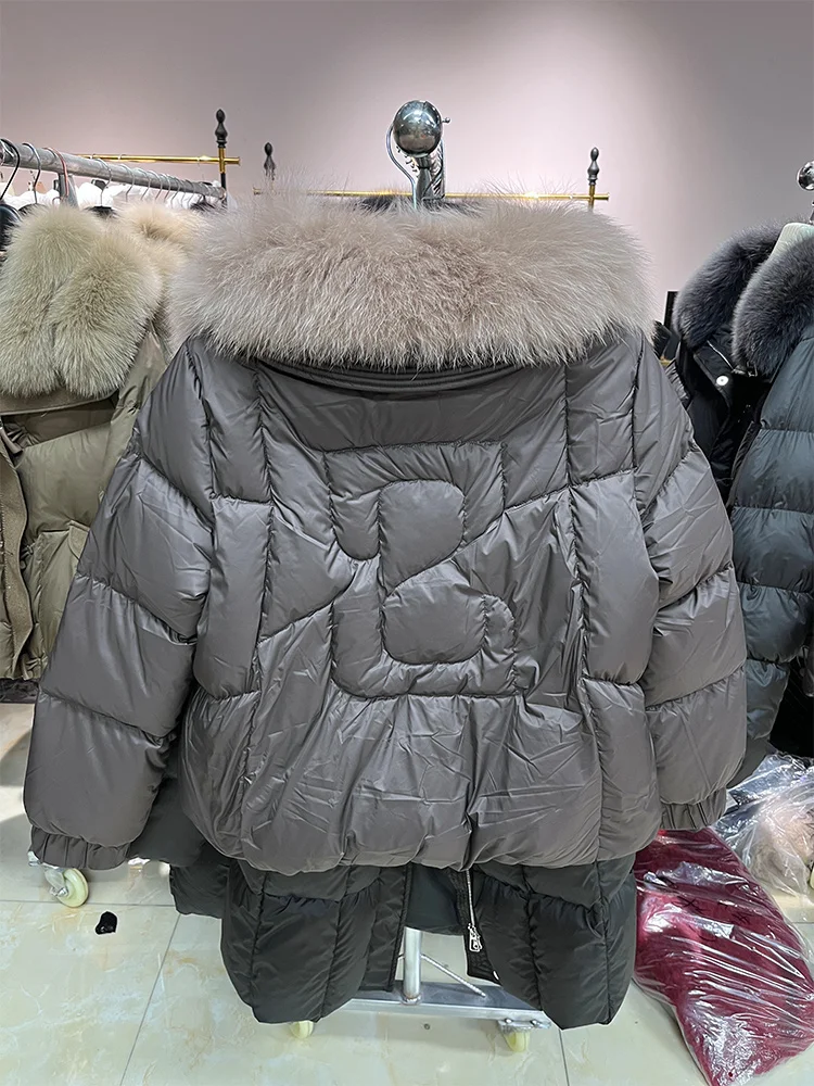 2026 Winter Warm Women Real Natural Fox Fur Collar Goose Down Jackets Puffer Parka Jackets Thick Female Streetwear Hot Sale