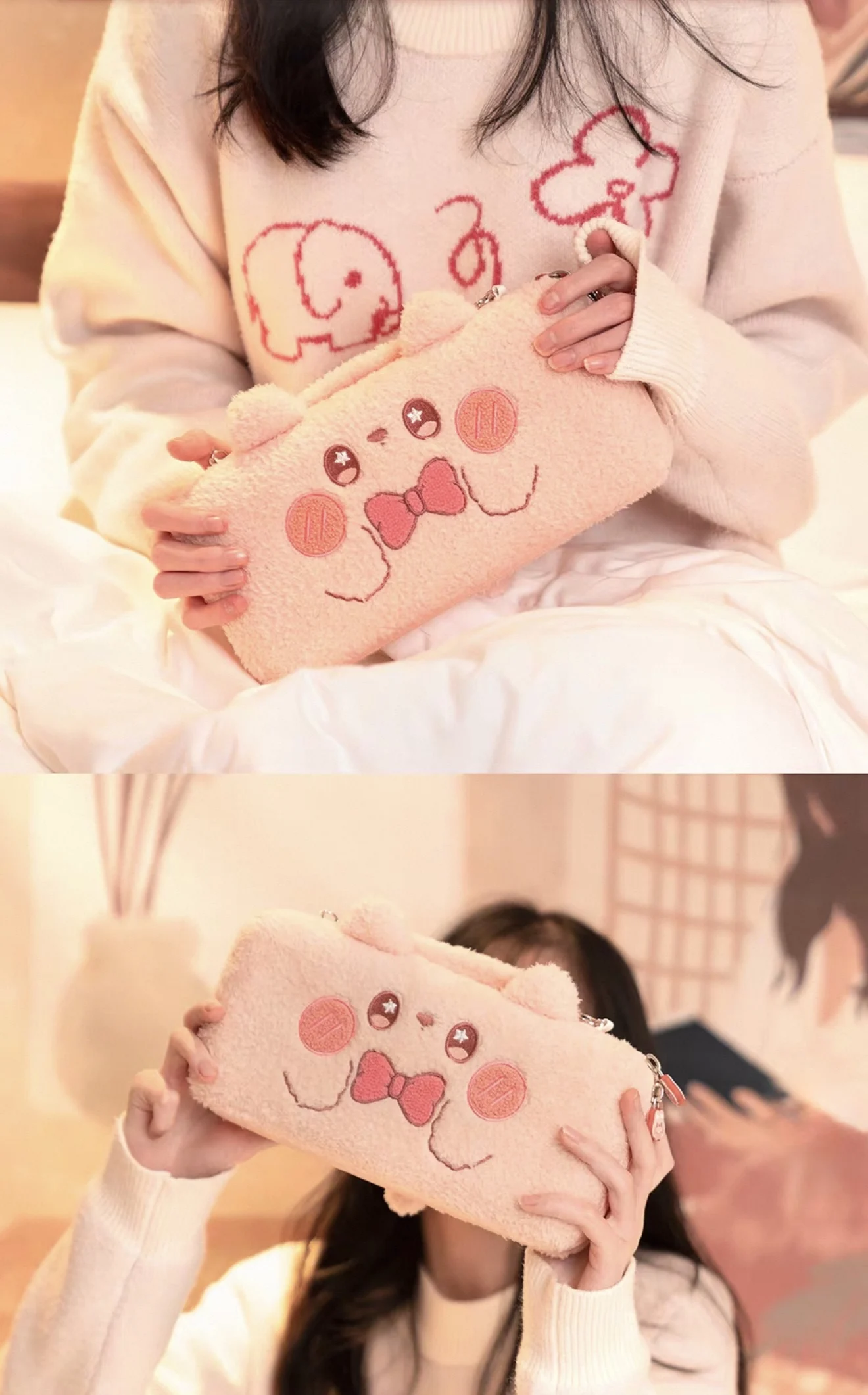Suitable for switch oled/ns padded storage bag, cute rabbit ear portable anti-drop protection box.