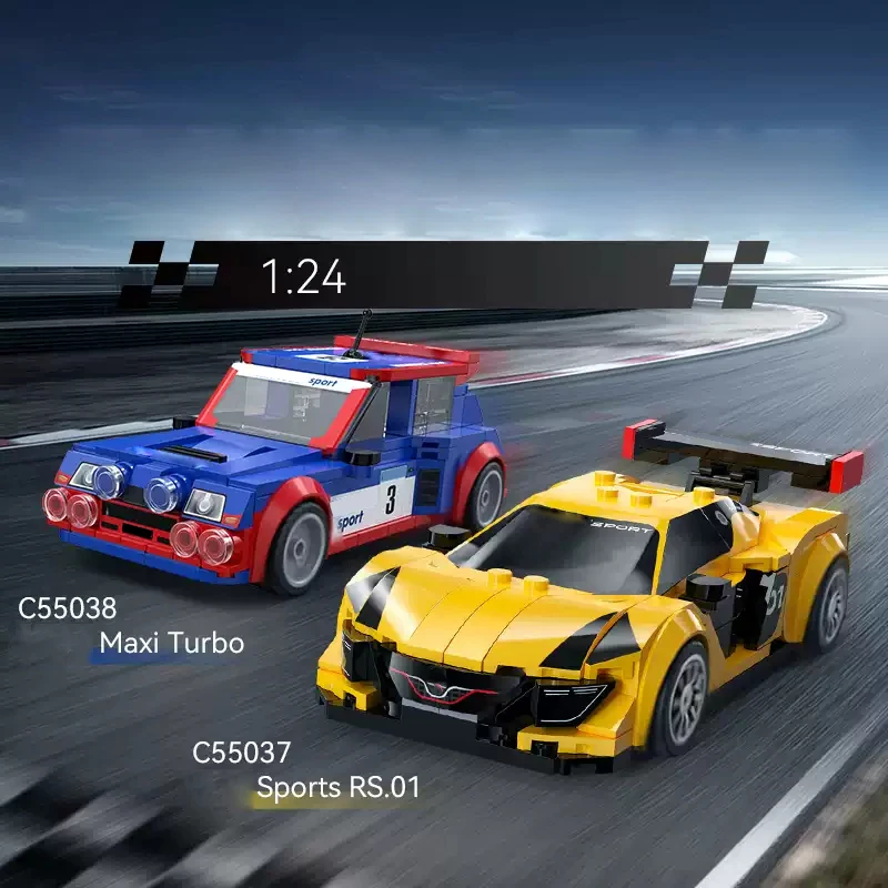 

Speed 1:24 Scale France Classic Raing Wrc Rally Car Maxi Turbo Building Block Sports RS.01 Brick Supercar Toys For Boys Gift