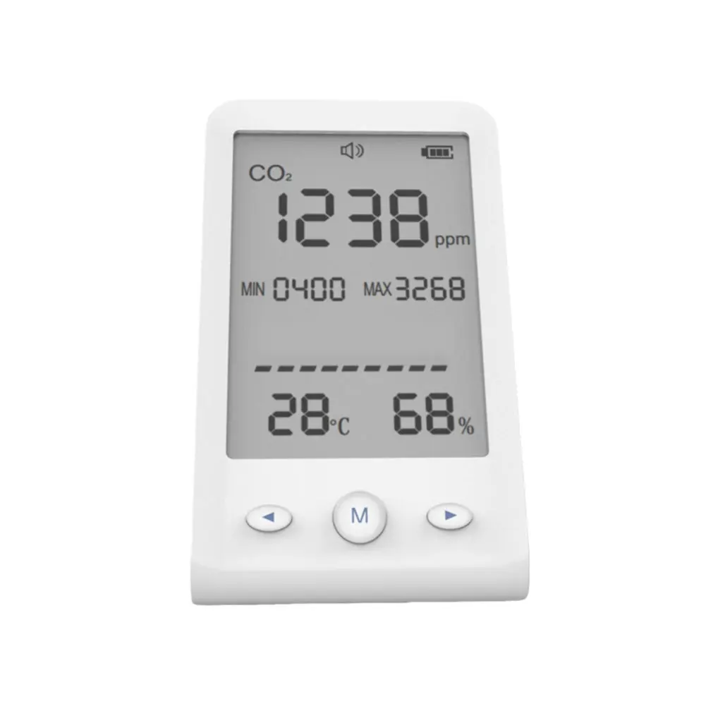 

Home Air Quality Monitoring Air Quality Monitor LCD Display Monitor Material ABS Accurate Measurement Adjustable Alarm System
