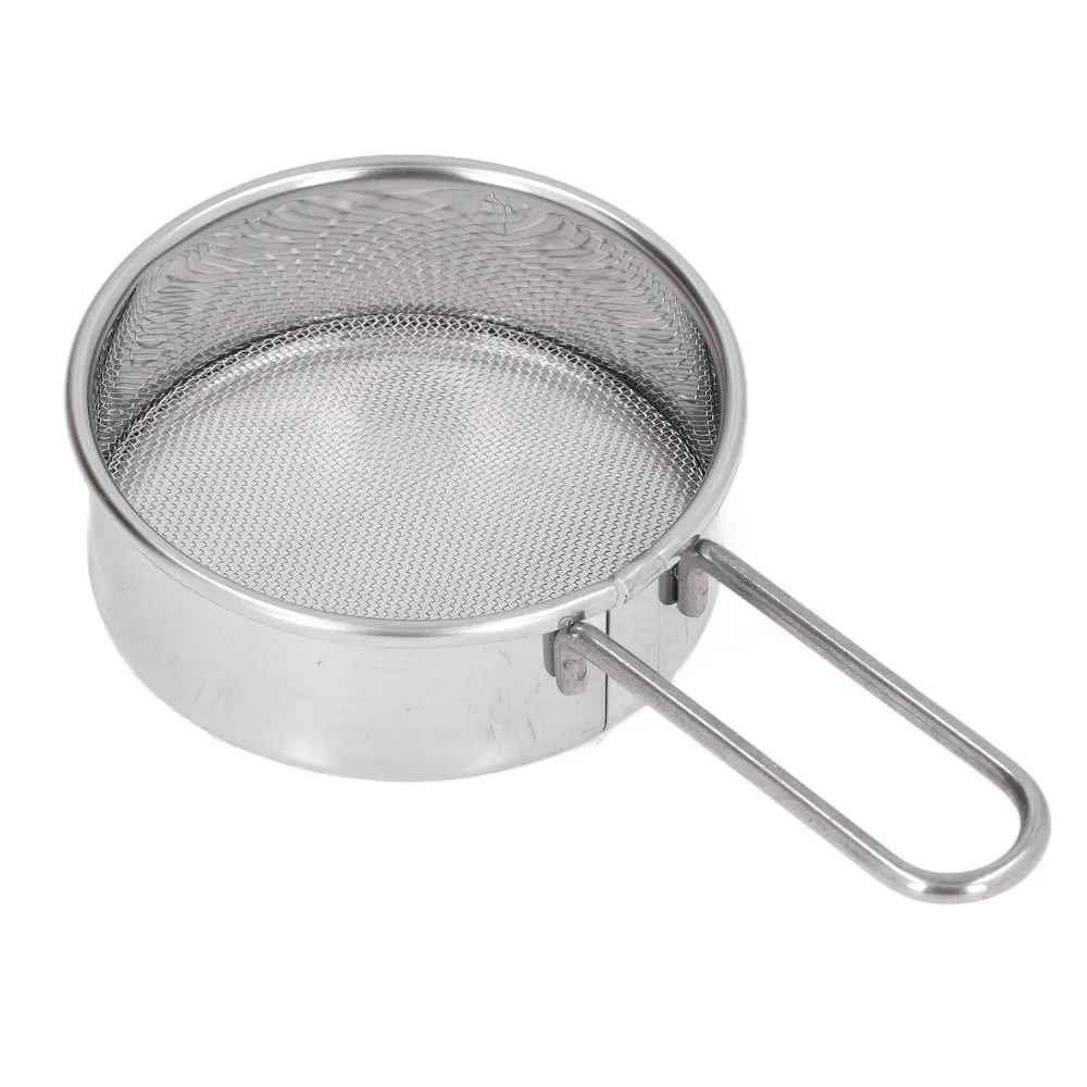 304 Stainless Steel Round Flour Sieve Fine Mesh Mini Size Mini Flour Sifter Smooth Finish 40 Mesh Fine Mesh Sieve Cake Shops