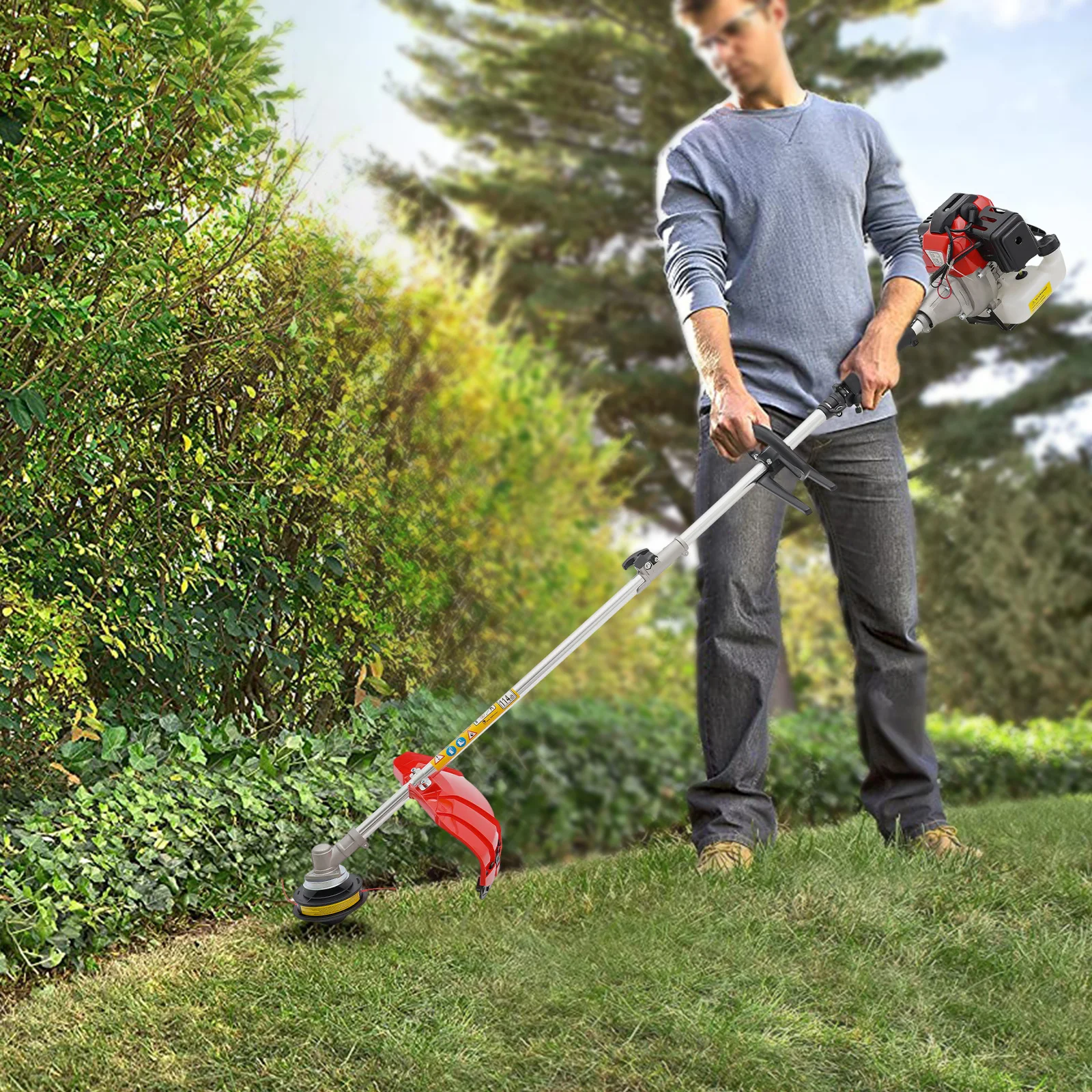 Il motore multifunzionale della spazzola del tosaerba a 2 tempi da 52 cc include 7 tipi di testine del trimmer Taglio stabile