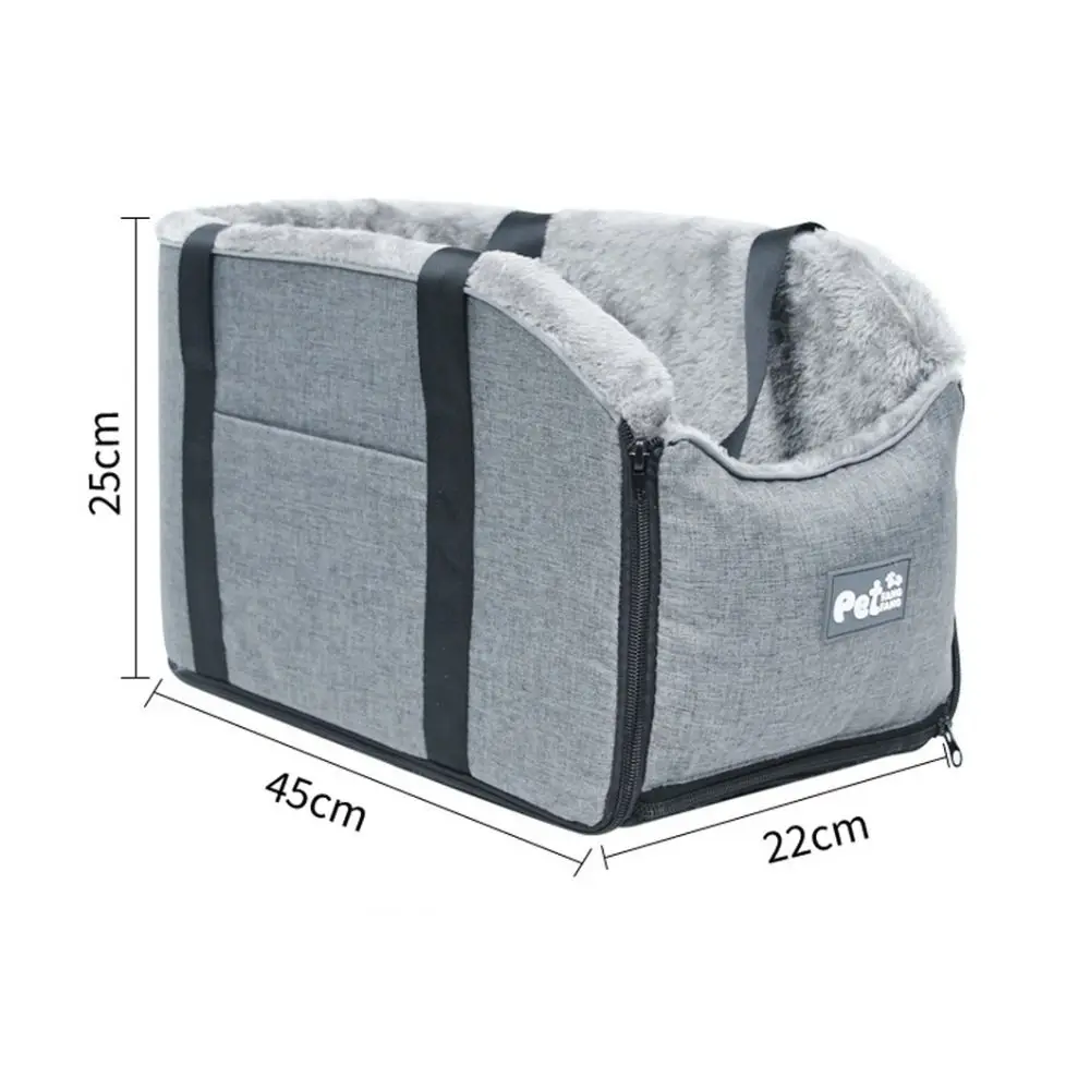 Detachable Dog Console Car Seat Shoulder-carrying Portable Center Console Doggie Seat Washable Linen Arctic Fleece