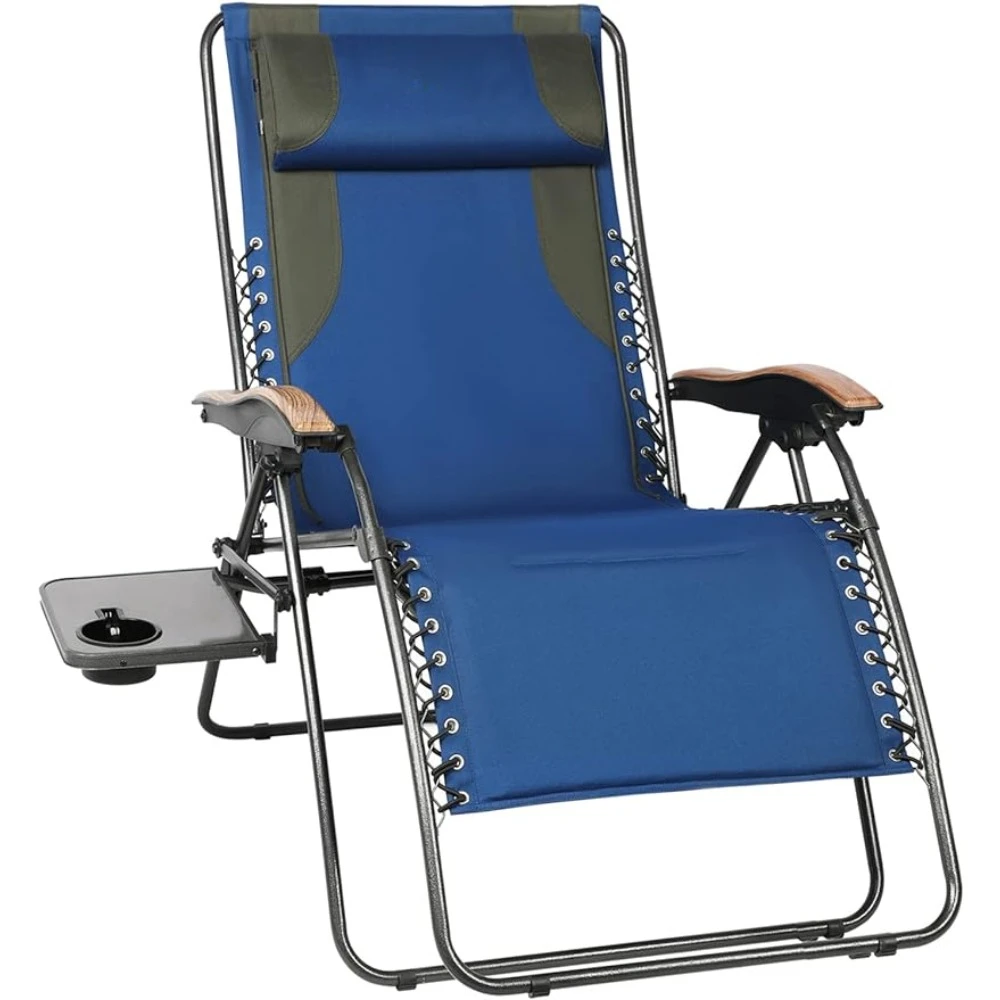 

Folding Reclining Patio Chairs Zero Gravity Chairs Oversized Camping Chair Full Padded Zero Gravity Recliner With Side Table