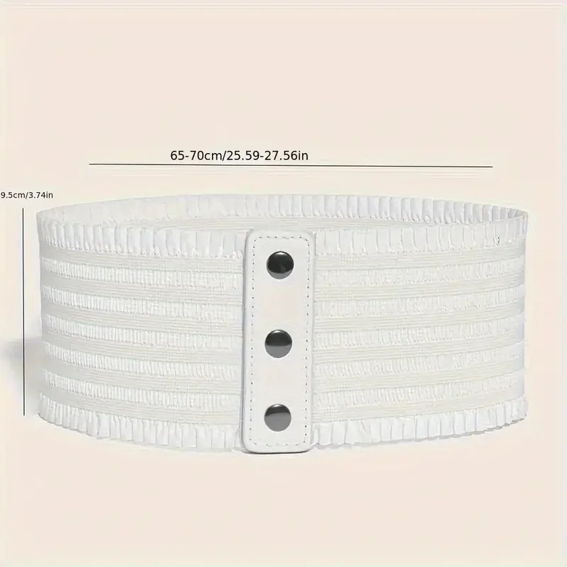 Wide Belt Stretchy Dress Belts Elastic Snap-Button Corset Waist Belt for Women Waist Belt Waistband