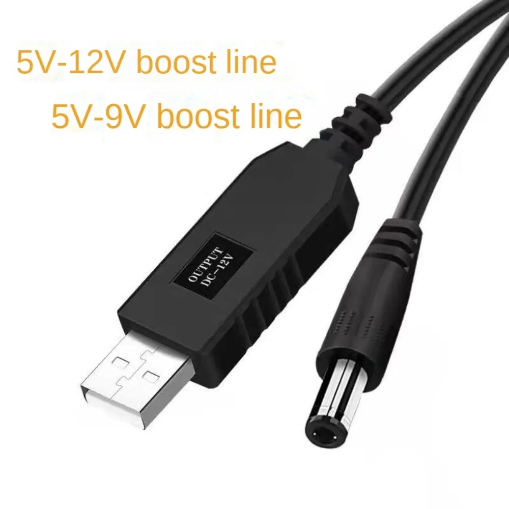 DC 5V to 9V/12V Cable Boost Converter Step-up Cord 2.1X5.5MM Plug Power Cable USB to DC for Wifi Router Modem Fan Speaker