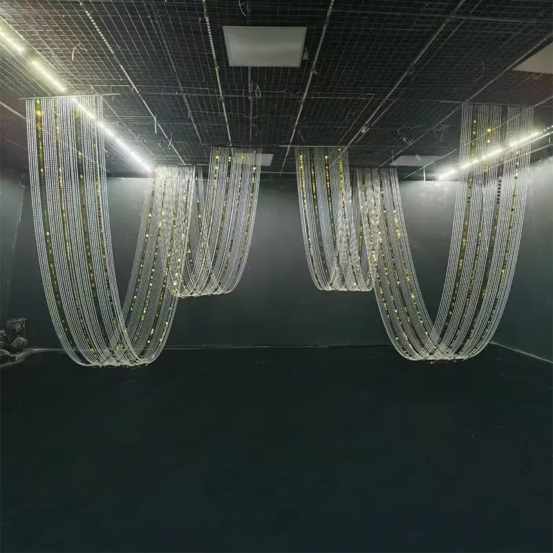 Modern Clear Acrylic Beads Curtain Wedding Home Hotel Decor New Arrival Stage Ceiling Chain Hanging Props IMUWEN Model
