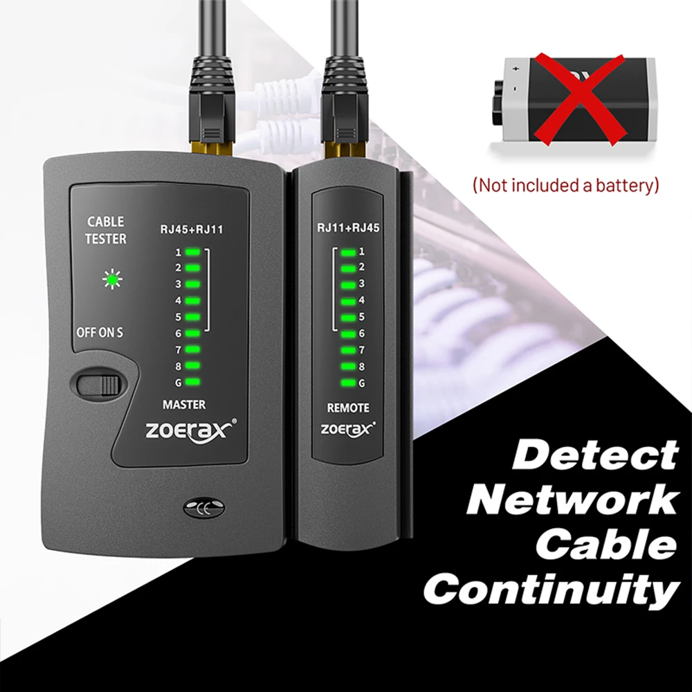 جهاز اختبار كابل إيثرنت لشبكة ZOERAX لـ LAN RJ45 Cat5 Cat5e Cat6 Cat6a Cat7 UTP/كابل محمي وRJ11 RJ12 #4