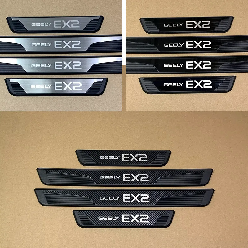 

4Pcs For Geely EX2 2024-2027 Car Door Sill Protector Scuff Plate Cover Trim Welcome Pedal Stickers Auto Styling Accessories