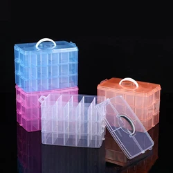 3 Tiers Transparent Plastic Makeup Organizer Jewelry Storage Box Removable Storage Case Toys Organizer Finishing Box