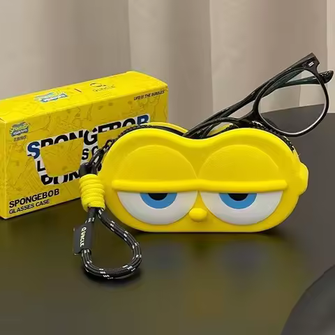 SpongeBobs SquarePants Cute Cartoon Glasses Case Portable Anti-scratch Sunglasses Eyeglasses Storage Box Daily Use Gift Toys