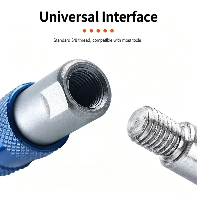 3/8 Fine Thread Quick Release Adapter Self-Locking 6.35mm Hex Shank Drill to Screwdriver Bit Converter