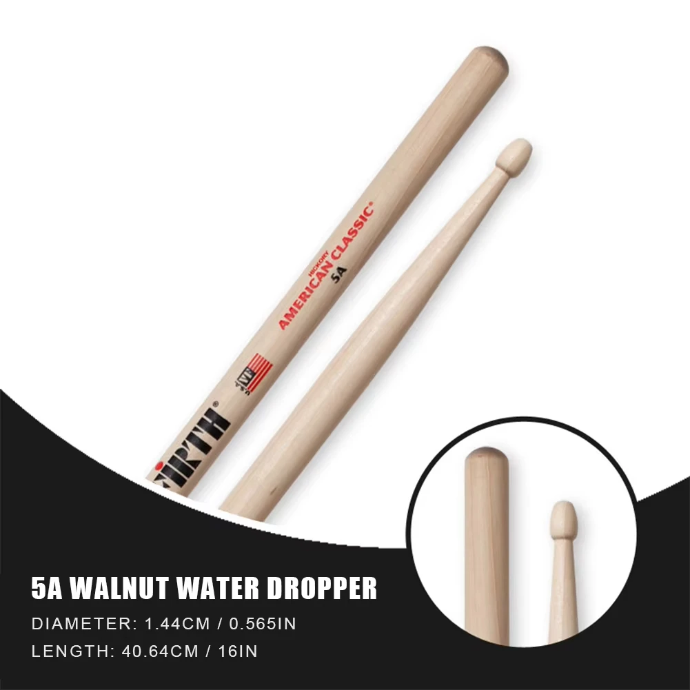 1-10Pair Drumsticks 5A/7A Mallets Jazz Drum Sticks Percussion Consistent Weight and Pitch American Hickory Classic Drum Sticks
