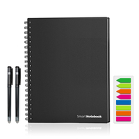 A4 Size  Erasable Reusable Smart Writing Notebook Black Blank page Waterproof Paper Auto-Scan Wire Bound Spiral Notes NEWYES