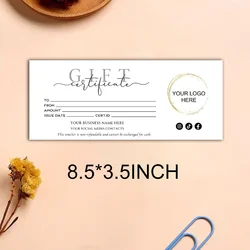 Personalized Gift Certificate，Modern Gift Certificate Card， Gift Voucher • ADD YOUR LOGO Gift Card