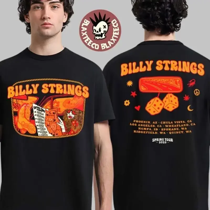 Billy Strings Outlaw Tour Spring 2025 May Dates Two Sided T Shirt