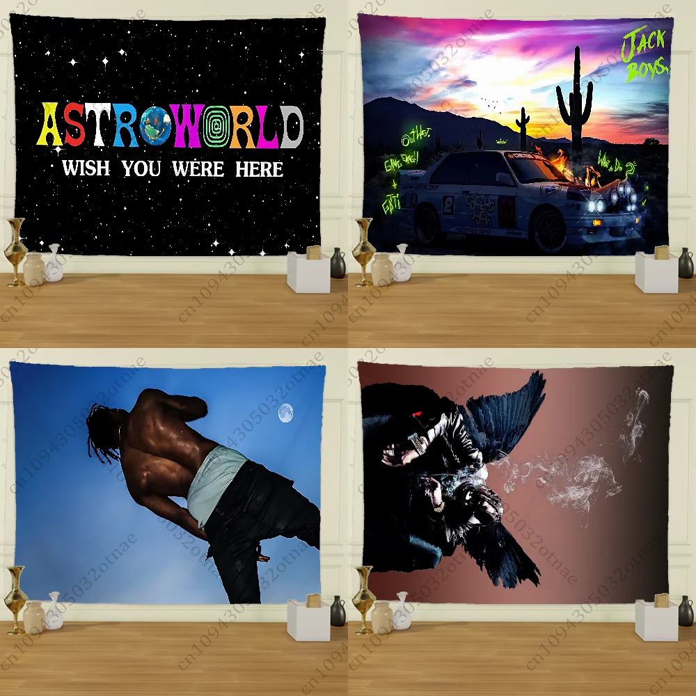 

Rapper T-Travis S-Scott Flag Tapestry Funny Banner For College Dorm Room Bedroom Outdoor Living Room Wall Art Decor Party