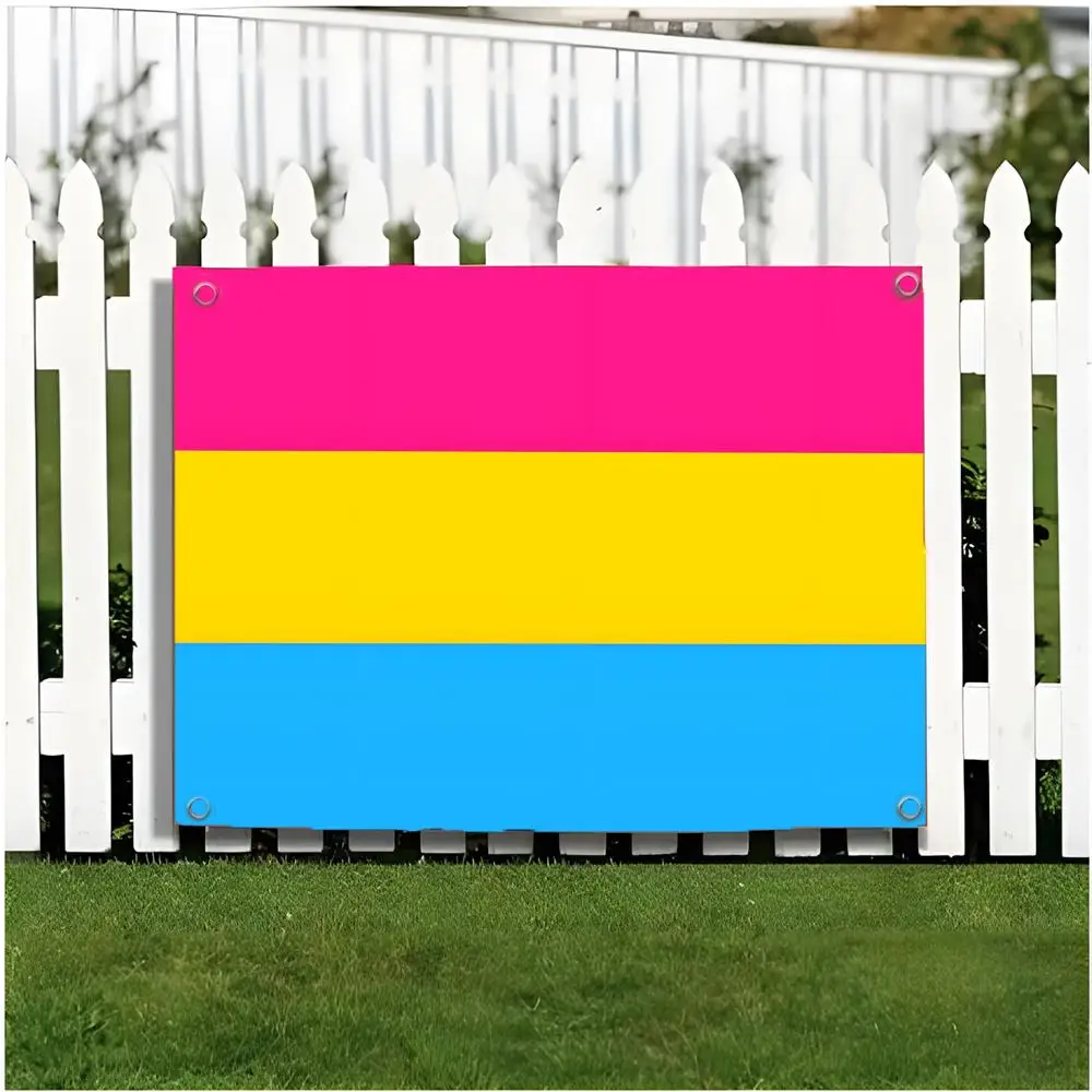 Pansexual Pride Flags Edgeless four-ring hanging decor indoor outdoor compatible easy for hanging display