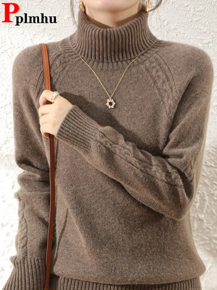Winter Candy Color Turtleneck Knitted Sweater Women Korean Thick Slim Soft Pullover Tops Casual Warm Long Sleeve Knitwear Jumper